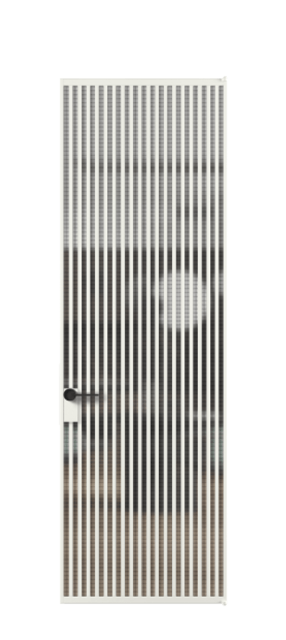 Алюминиевая дверь АЛПЛ040.06 Алюминий светло-серый Декоративное стекло с сеткой "Mesh silver", триплекс Цена 1247310  | Volhovec