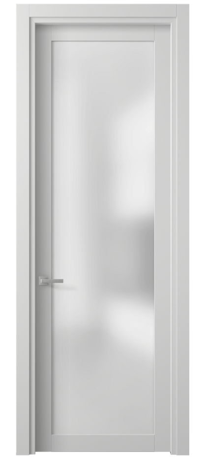 Межкомнатная дверь Planum 2102 Матовый белоснежный Сатинированное стекло Цена 252590 ₸ | Volhovec
