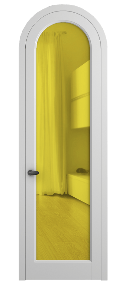 Межкомнатная дверь Palazzo 6814 Матовый белоснежный Прозрачное жёлтое стекло, триплекс Цена 781000 ₸ | Volhovec
