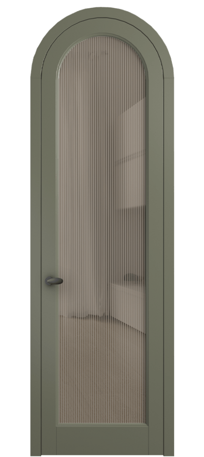 Межкомнатная дверь Палаццо 6814 Матовый оливковый тёмный Рифлёное бронзовое стекло "Дюна", триплекс Цена 991562 ₸ | Volhovec