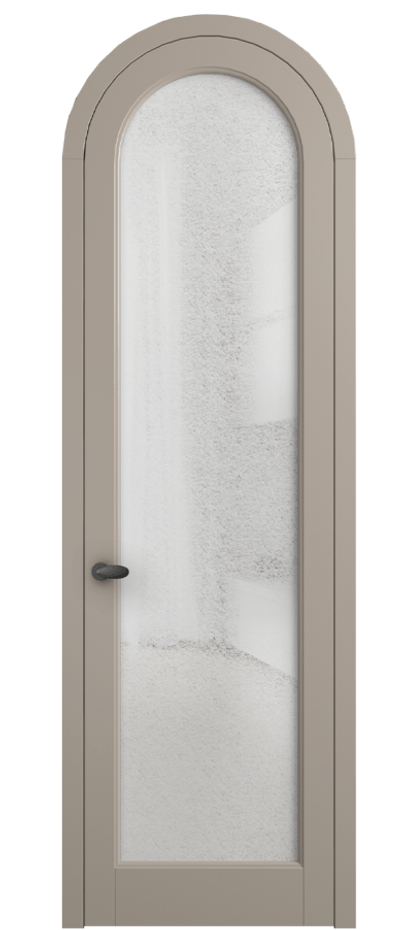 Межкомнатная дверь Palazzo 6814 Матовый бисквитный Фактурное стекло "Лёд", триплекс Цена 818400 ₸ | Volhovec