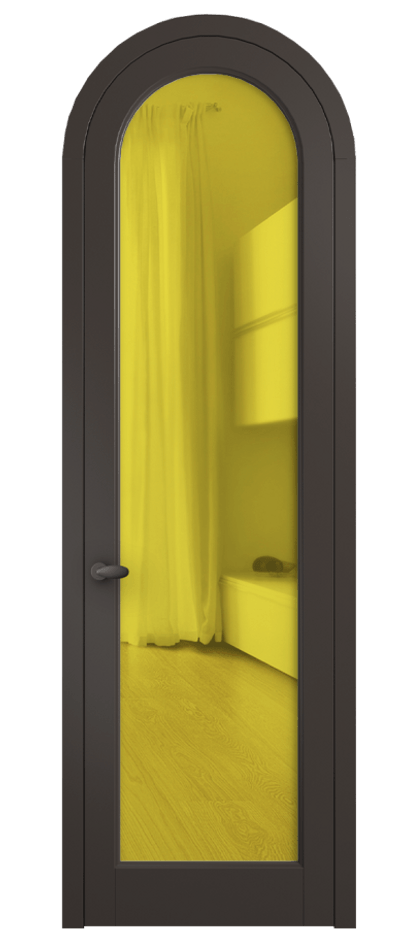 Межкомнатная дверь Palazzo 6814 Матовый антрацит Прозрачное жёлтое стекло, триплекс Цена 781000 ₸ | Volhovec