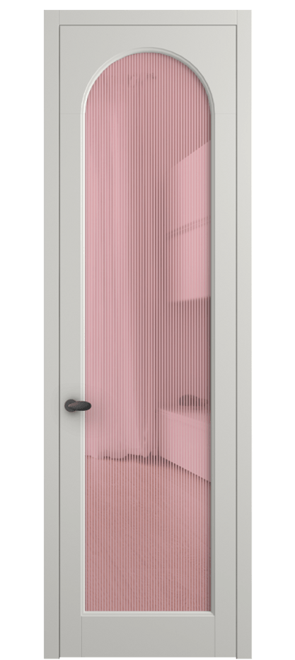 Межкомнатная дверь Palazzo 6804 Матовый серый Рифлёное розовое стекло "Дюна", триплекс Цена 642900 ₸ | Volhovec