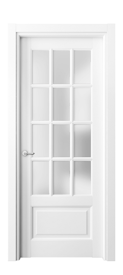 Межкомнатная дверь Тоскана Грильято 6313 Матовый белоснежный Сатинированное стекло Цена 845956 ₸ | Volhovec