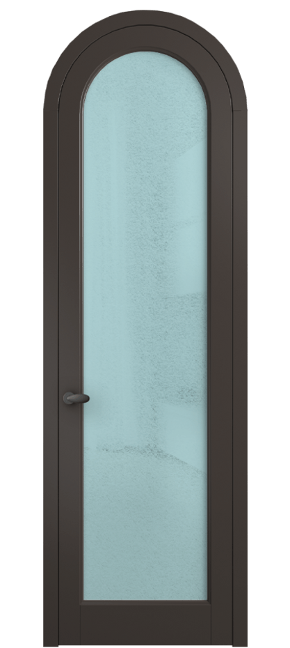 Межкомнатная дверь Palazzo 6814 Матовый антрацит Фактурное голубое стекло "Лёд", триплекс Цена 818400 ₸ | Volhovec