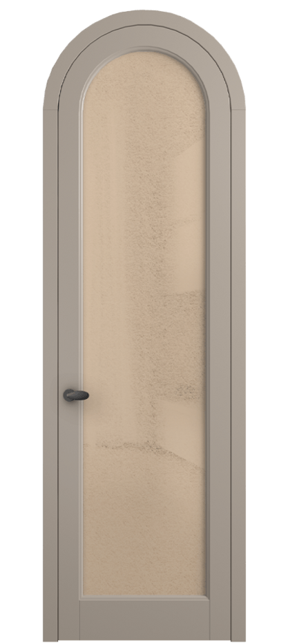 Межкомнатная дверь Palazzo 6814 Матовый бисквитный Фактурное оранжевое стекло "Лёд", триплекс Цена 818400 ₸ | Volhovec