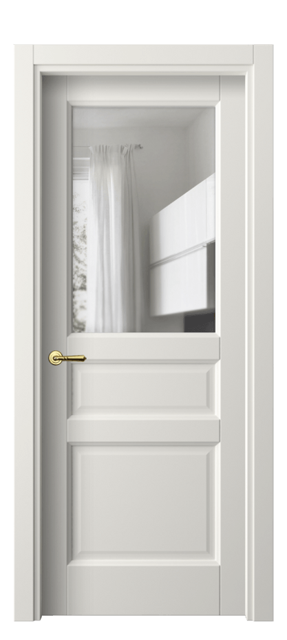 Межкомнатная дверь Galant 1432 Софт-тач белоснежный Прозрачное стекло, 4 мм Цена 149380 ₸ | Volhovec