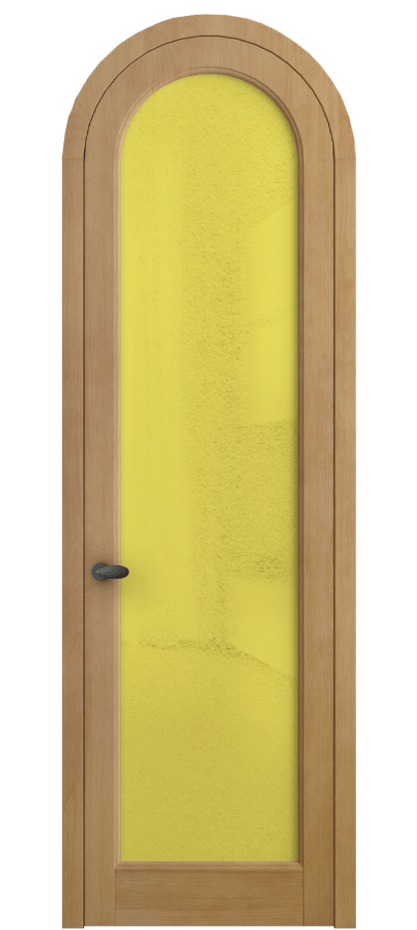 Межкомнатная дверь Палаццо 6814 Бук натуральный матовый Фактурное жёлтое стекло "Лёд", триплекс Цена 1343707 ₸ | Volhovec