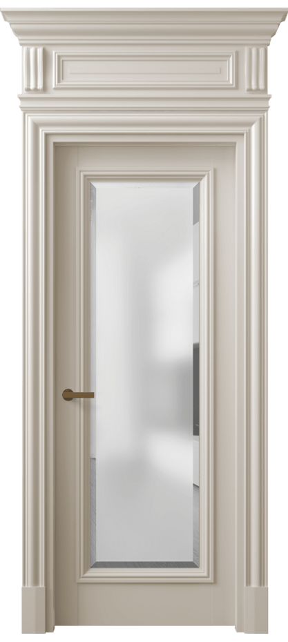 Межкомнатная дверь Antique 7300 Бук светло-бежевый Сатинированное стекло с фацетом, 6 мм Цена 774900 ₸ | Volhovec