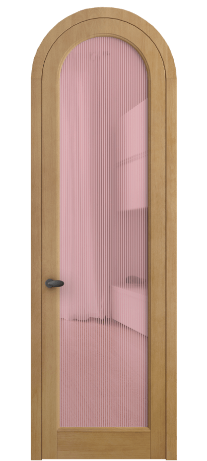 Межкомнатная дверь Палаццо 6814 Бук натуральный матовый Рифлёное розовое стекло "Дюна", триплекс Цена 1343707 ₸ | Volhovec