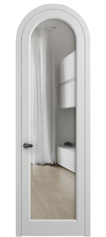 Межкомнатная дверь Palazzo 6814 Матовый белоснежный Прозрачное стекло Цена 781000 ₸ | Volhovec