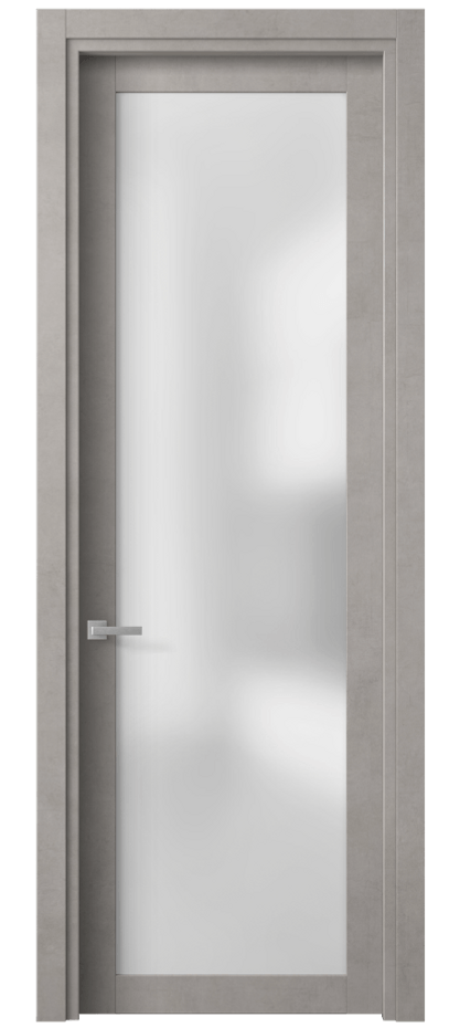 Межкомнатная дверь Planum 2102 Леон серебро Сатинированное стекло Цена 222140 ₸ | Volhovec