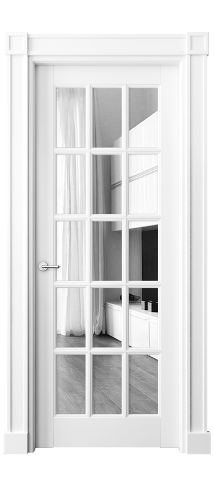 Дверь межкомнатная Тоскана Грильято 6311 Матовый белоснежный Двустороннее зеркало, триплекс Гладкие пилястры с квадратными розетками МБЛ Цена 1135807 ₸ Наличники уже входят в базовый комплект. Фабрика дверей Волховец 8 (800) 551 43 19 Межкомнатная дверь Тоскана Грильято 6311 Матовый белоснежный Двустороннее зеркало, триплекс Цена 1135807 ₸ | Volhovec
