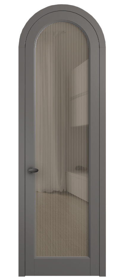 Межкомнатная дверь Palazzo 6814 Матовый классический серый Рифлёное бронзовое стекло "Moru", триплекс Цена 830900 ₸ | Volhovec