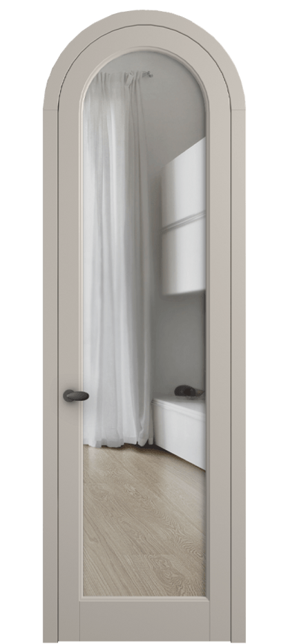 Межкомнатная дверь Палаццо 6814 Матовый светло-бежевый Прозрачное стекло Цена 946202 ₸ | Volhovec