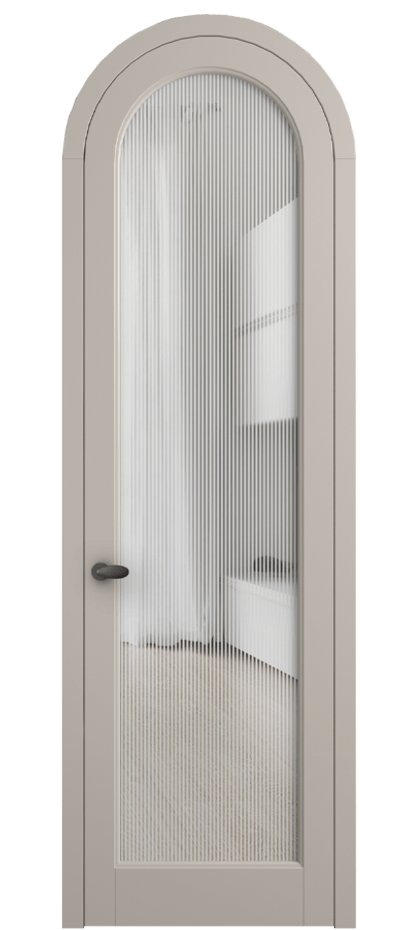 Межкомнатная дверь Палаццо 6814 Матовый светло-бежевый Рифлёное стекло "Дюна", триплекс Цена 991562 ₸ | Volhovec