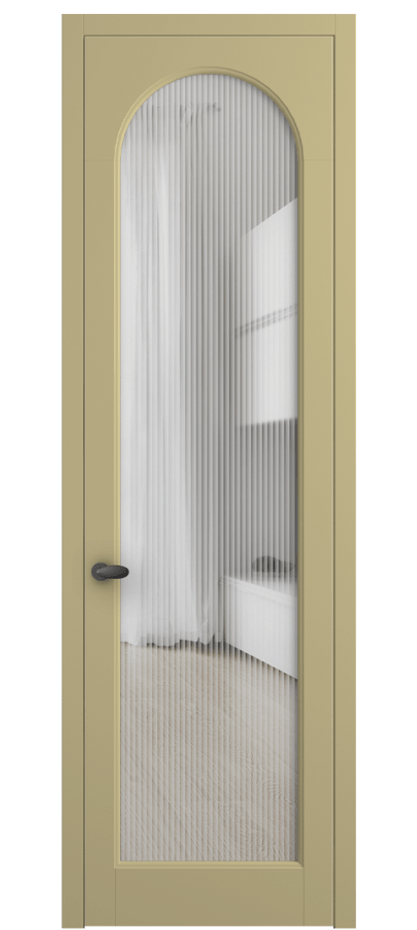 Межкомнатная дверь Palazzo 6804 Матовый белоснежный Рифлёное стекло "Moru", триплекс Цена 837000 ₸ | Volhovec