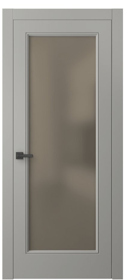 Межкомнатная дверь Linea 8300 Матовый нейтральный серый Сатинированное бронзовое стекло, триплекс Цена 466120 ₸ | Volhovec