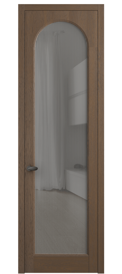 Межкомнатная дверь Палаццо 6804 Дуб туманный матовый Рифлёное серое стекло "Дюна", триплекс Цена 1165971 ₸ | Volhovec