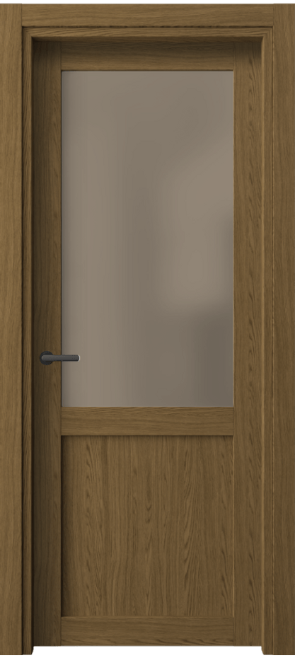 Межкомнатная дверь Нео 2122 Торфяной дуб Сатинированное бронзовое стекло, триплекс Цена 92988 ₸ | Volhovec