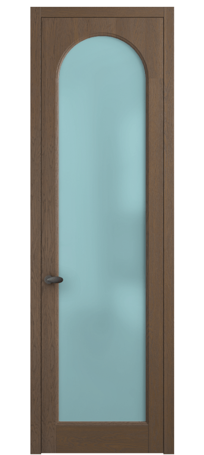 Межкомнатная дверь Palazzo 6804 Дуб туманный матовый Сатинированное голубое стекло, триплекс, 6мм Цена 871200 ₸ | Volhovec