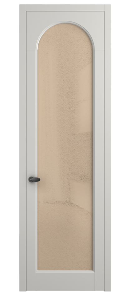 Межкомнатная дверь Palazzo 6804 Матовый серый Фактурное оранжевое стекло "Лёд", триплекс Цена 642900 ₸ | Volhovec