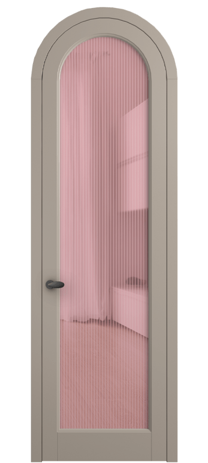 Межкомнатная дверь Palazzo 6814 Матовый бисквитный Рифлёное розовое стекло "Moru", триплекс Цена 830900 ₸ | Volhovec