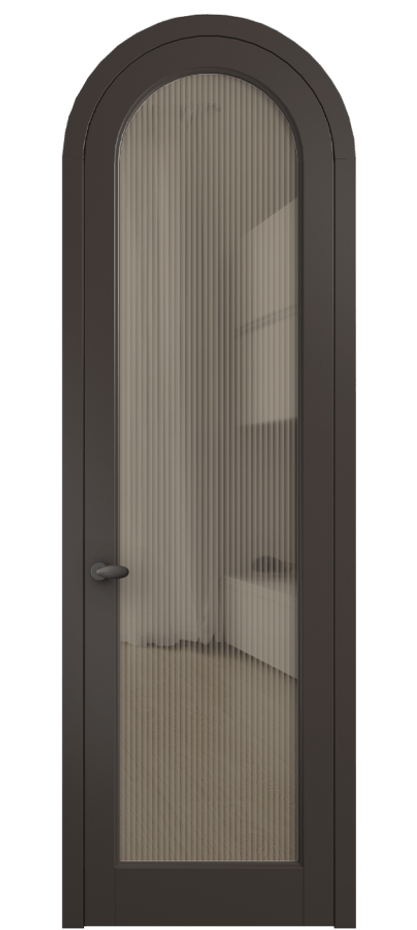 Межкомнатная дверь Palazzo 6814 Матовый антрацит Рифлёное бронзовое стекло "Moru", триплекс Цена 830900 ₸ | Volhovec