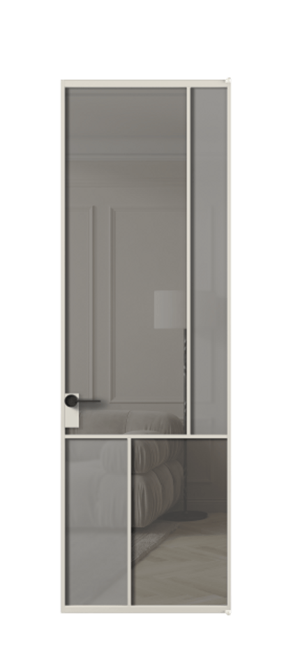 Межкомнатная дверь Mosaic АЛПЛ041.21 Алюминий облачно-серый Сатинированное серое стекло, триплекс, 6 мм + Прозрачное серое стекло, триплекс, 6 мм Цена 797300 ₸ | Volhovec