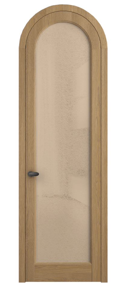 Межкомнатная дверь Палаццо 6814 Дуб пшеничный матовый Фактурное оранжевое стекло "Лёд", триплекс Цена 1605358 ₸ | Volhovec