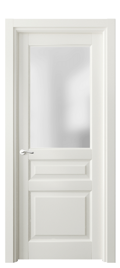 Межкомнатная дверь Лигнум 0710 Матовый жемчужный Сатинированное стекло Цена 749188 ₸ | Volhovec