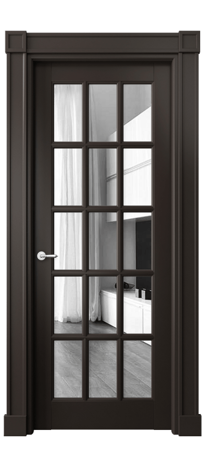 Межкомнатная дверь Тоскана Грильято 6311 Матовый антрацит Двустороннее зеркало, триплекс Цена 1135807 ₸ | Volhovec