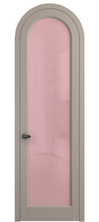 Межкомнатная дверь Palazzo 6814 Матовый бисквитный Фактурное розовое стекло "Лёд", триплекс Цена 818400 ₸ | Volhovec