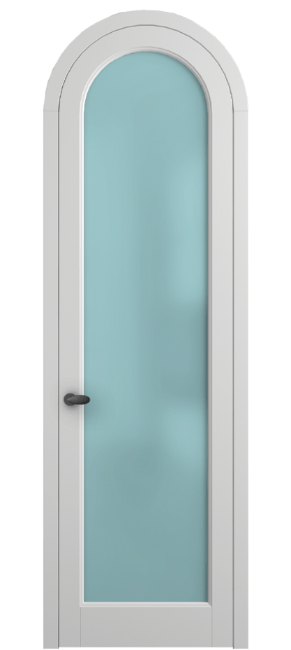 Межкомнатная дверь Palazzo 6814 Матовый белоснежный Сатинированное голубое стекло, триплекс Цена 781000 ₸ | Volhovec