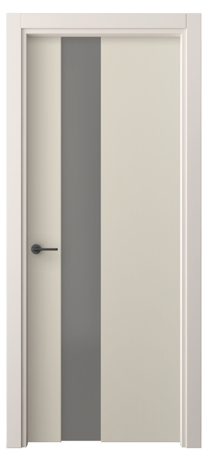 Межкомнатная дверь Freedom 4224 ПЭТ светло-бежевый Сатинированное серое стекло, триплекс Цена 192200 ₸ | Volhovec