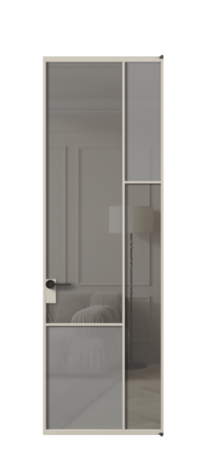 Межкомнатная дверь Mosaic АЛПЛ041.12 Алюминий светло-бежевый Сатинированное серое стекло, триплекс, 6 мм + Прозрачное серое стекло, триплекс, 6 мм Цена 797300 ₸ | Volhovec