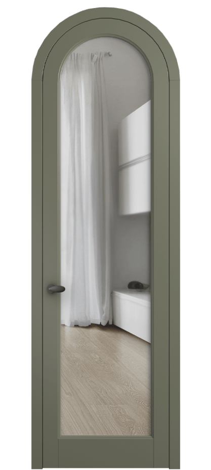 Межкомнатная дверь Палаццо 6814 Матовый оливковый тёмный Прозрачное стекло Цена 946202 ₸ | Volhovec