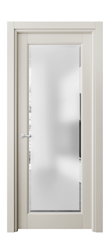 Межкомнатная дверь Toscana Rombo 6300 Бук облачный серый Сатинированное стекло с фацетом Цена 454760 ₸ | Volhovec