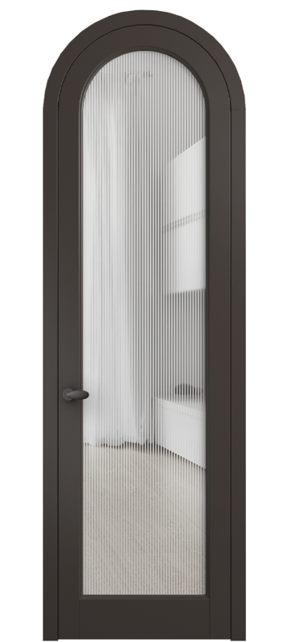 Межкомнатная дверь Palazzo 6814 Матовый антрацит Рифлёное стекло "Дюна", триплекс Цена 818400 ₸ | Volhovec