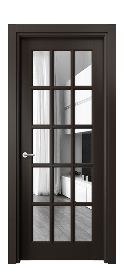 Межкомнатная дверь Тоскана Грильято 6311 Матовый антрацит Двустороннее зеркало, триплекс Цена 868636 ₸ | Volhovec