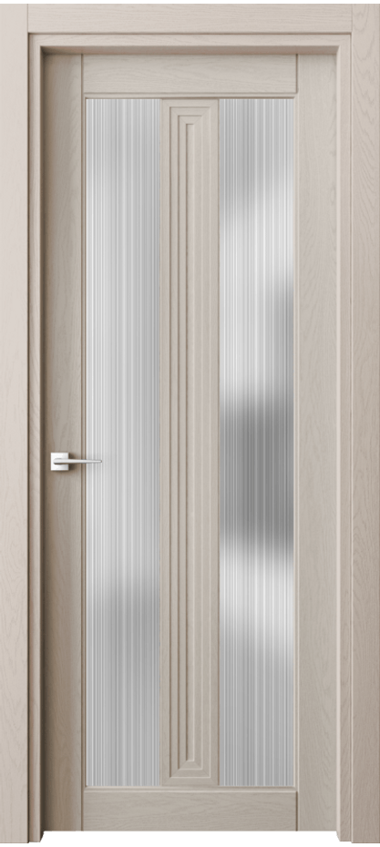 Межкомнатная дверь Эго 6122 Дуб светло-бежевый Сатинированное стекло "Дождь" Цена 917776 ₸ | Volhovec