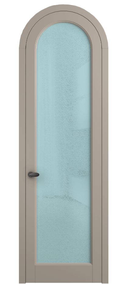 Межкомнатная дверь Palazzo 6814 Матовый бисквитный Фактурное голубое стекло "Лёд", триплекс Цена 818400 ₸ | Volhovec