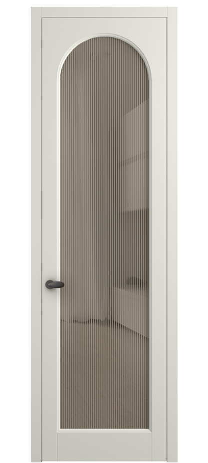 Межкомнатная дверь Palazzo 6804 Матовый жемчужный Рифлёное бронзовое стекло "Дюна", триплекс Цена 642900 ₸ | Volhovec