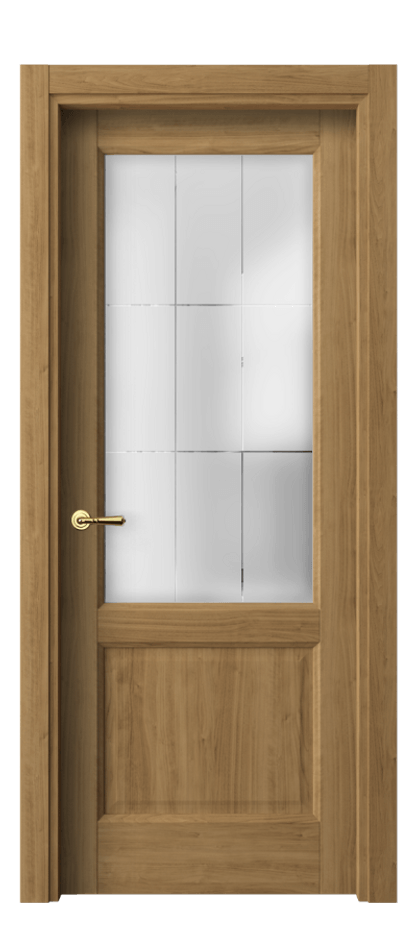 Межкомнатная дверь Галант 1422 Грецкий орех Сатинированное стекло с гравировкой "Лофт" Цена 244785 ₸ | Volhovec