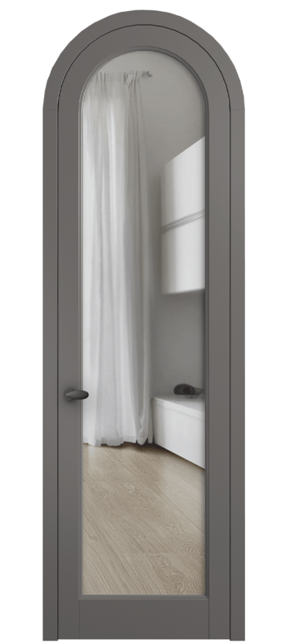 Межкомнатная дверь Palazzo 6814 Матовый классический серый Прозрачное стекло Цена 781000 ₸ | Volhovec