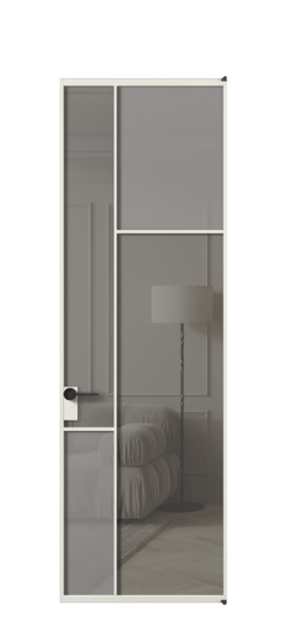 Межкомнатная дверь Mosaic АЛПЛ041.11 Алюминий серый Сатинированное серое стекло, триплекс, 6 мм + Прозрачное серое стекло, триплекс, 6 мм Цена 797300 ₸ | Volhovec