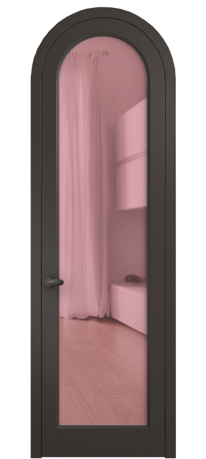 Межкомнатная дверь Palazzo 6814 Матовый антрацит Прозрачное розовое стекло, триплекс Цена 781000 ₸ | Volhovec