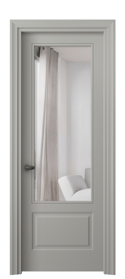 Межкомнатная дверь Эссе 8542 Матовый нейтральный серый Двустороннее зеркало, триплекс Цена 546580 ₸ | Volhovec