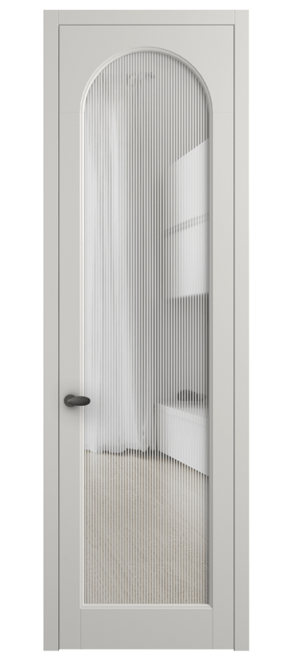 Межкомнатная дверь Palazzo 6804 Матовый серый Рифлёное стекло "Дюна", триплекс Цена 642900 ₸ | Volhovec