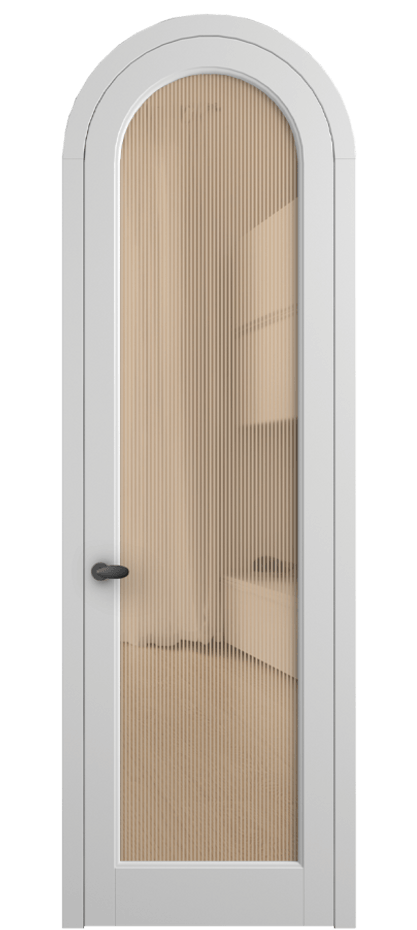 Межкомнатная дверь Palazzo 6814 Матовый белоснежный Рифлёное оранжевое стекло "Дюна", триплекс Цена 818400 ₸ | Volhovec